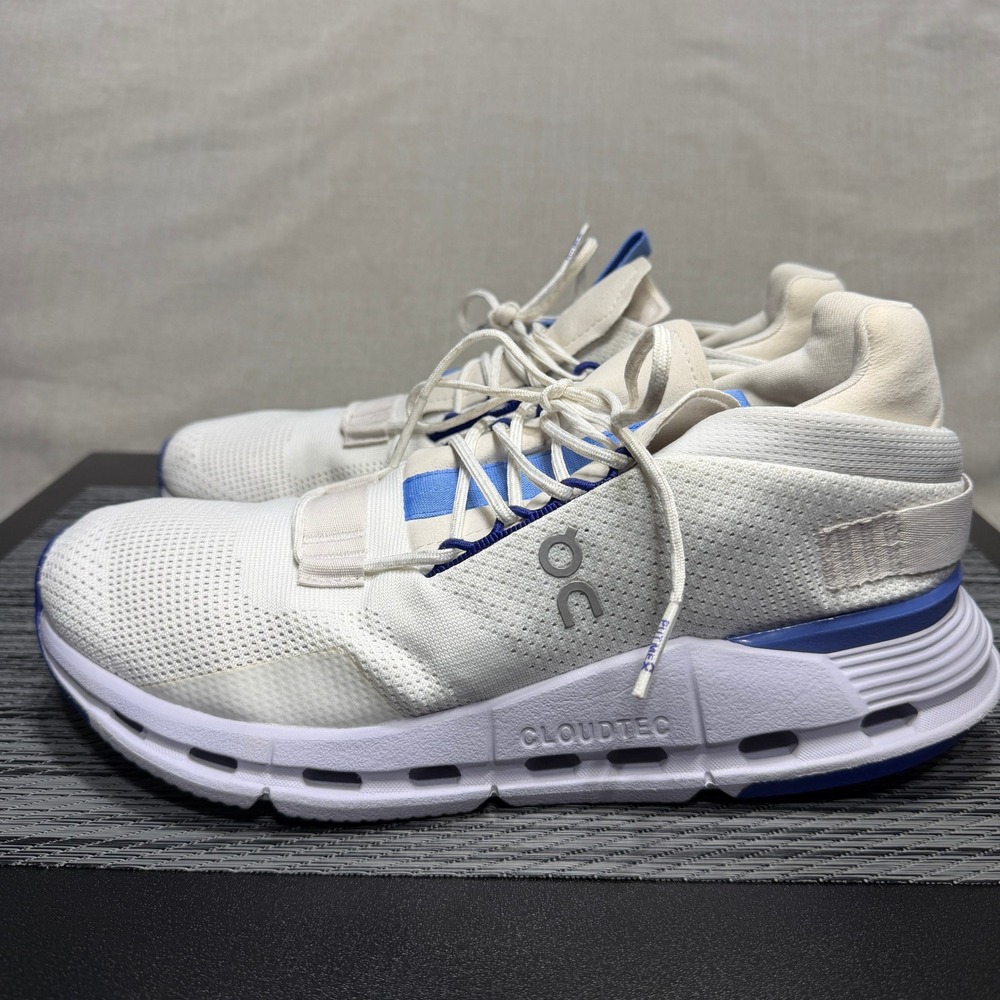 On Cloudnova Running Shoes - Womens Size 10 - White Blue 26.98224